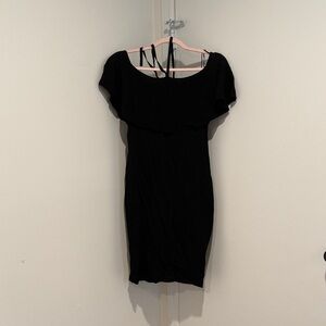 Vince Camuto Black Ruffle Mini Dress